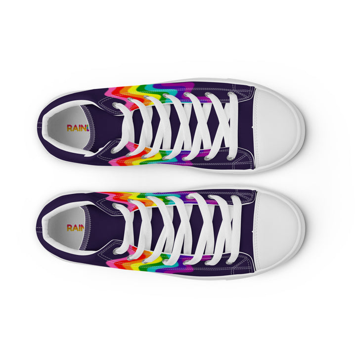 Wavy Gilbert Baker Rainbow Pride Flag High Top Trainers (female sizes) High Tops The Rainbow Stores