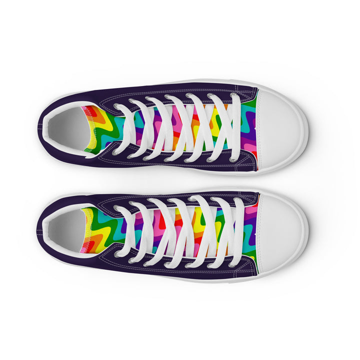 Blue and Original Pride Flag High Top Trainers (female sizes) High Tops The Rainbow Stores