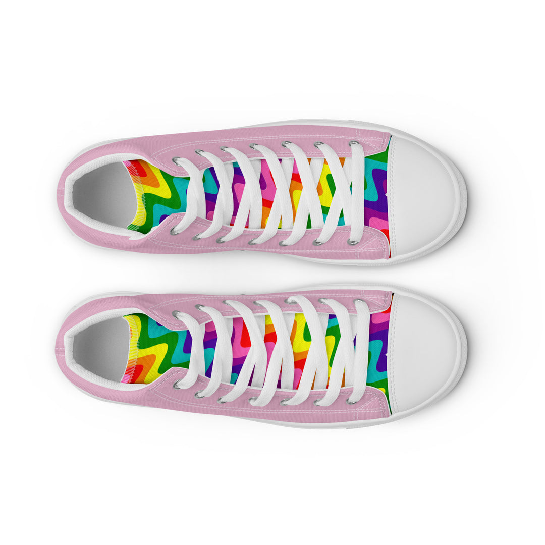 Pink and Original Pride Flag High Top Trainers (female sizes) High Tops The Rainbow Stores