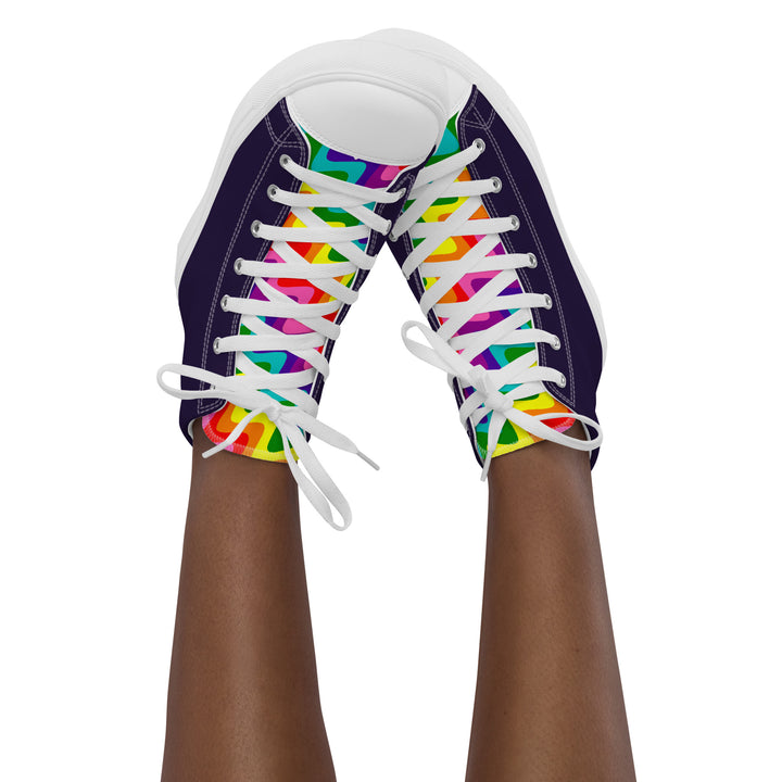 Blue and Original Pride Flag High Top Trainers (female sizes) High Tops The Rainbow Stores