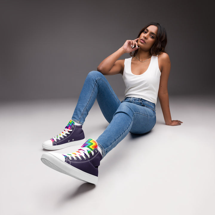 Blue and Original Pride Flag High Top Trainers (female sizes) High Tops The Rainbow Stores