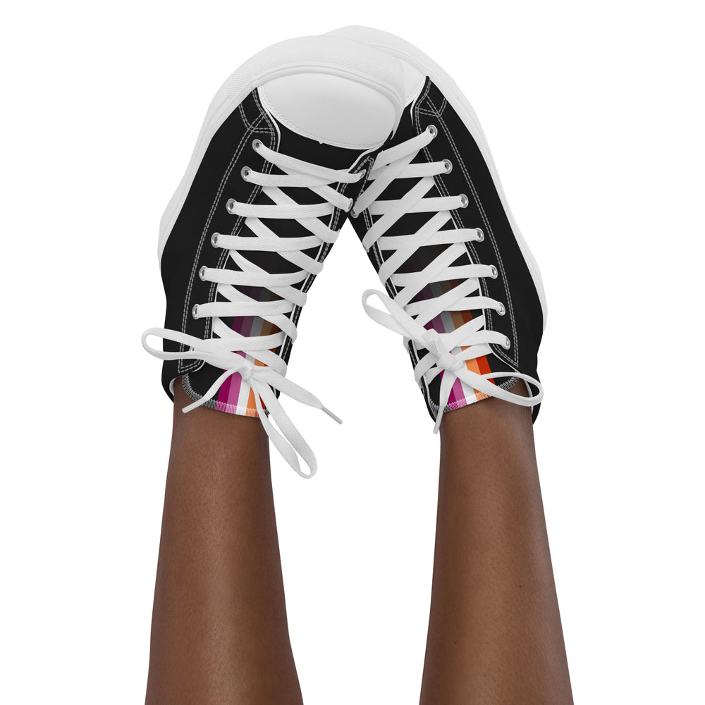 Lesbian Pride Black High Top Trainers (female sizes) High Tops The Rainbow Stores