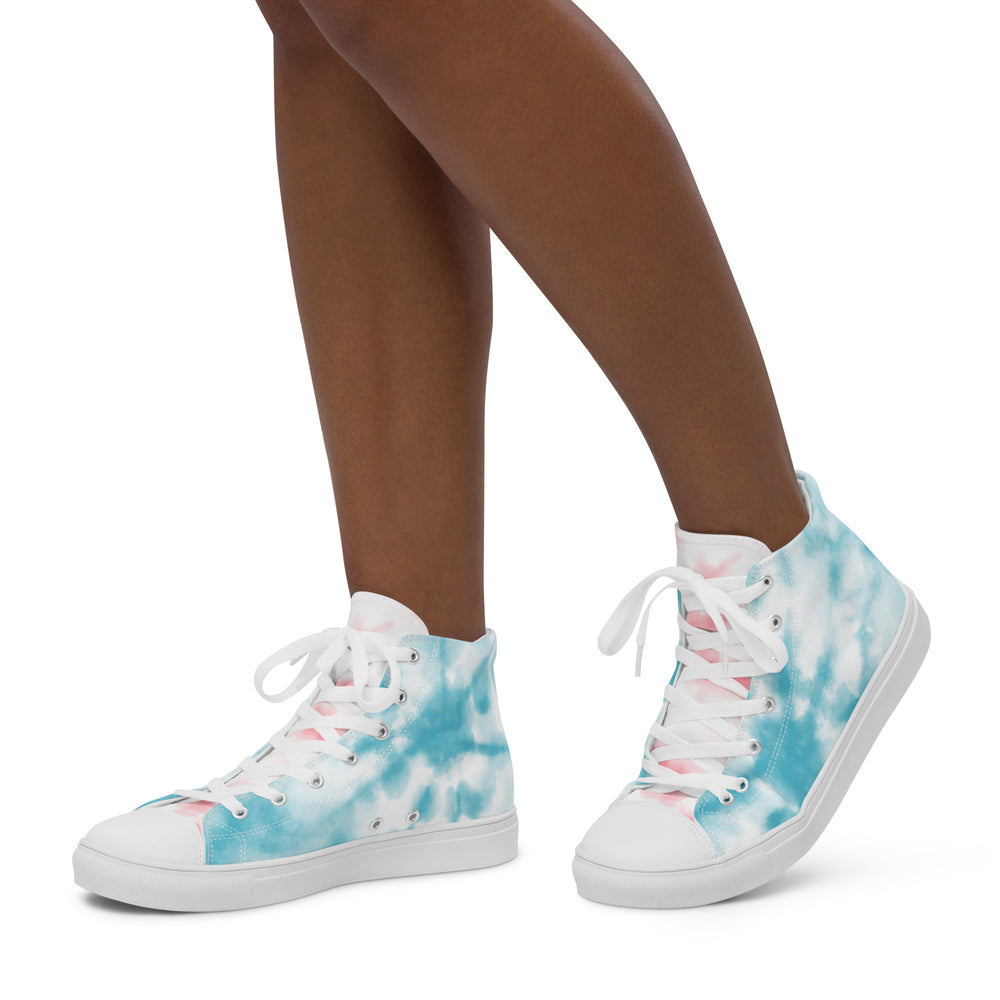 Tie Dyed Trans Pride High Top Trainers (female sizes) High Tops The Rainbow Stores