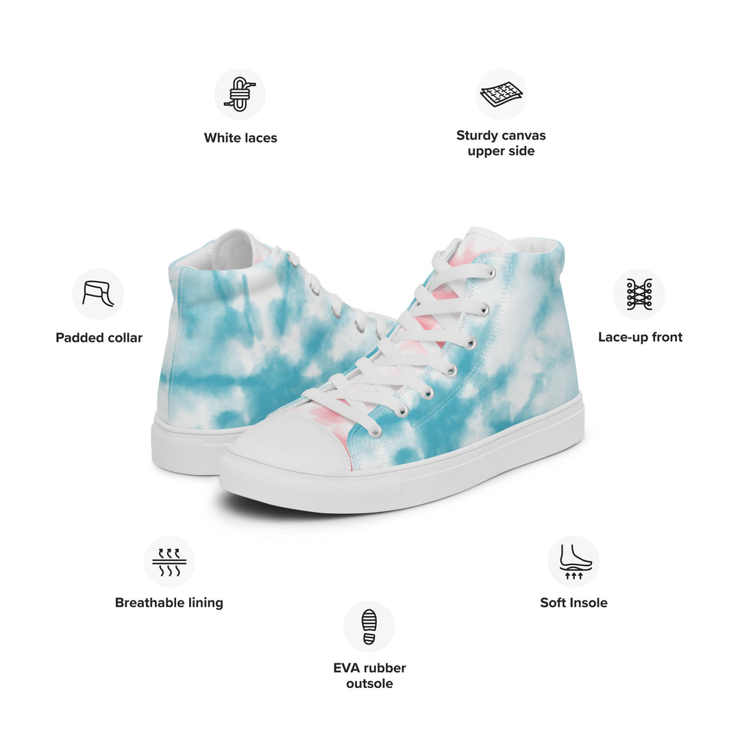 Tie Dyed Trans Pride High Top Trainers (female sizes) High Tops The Rainbow Stores