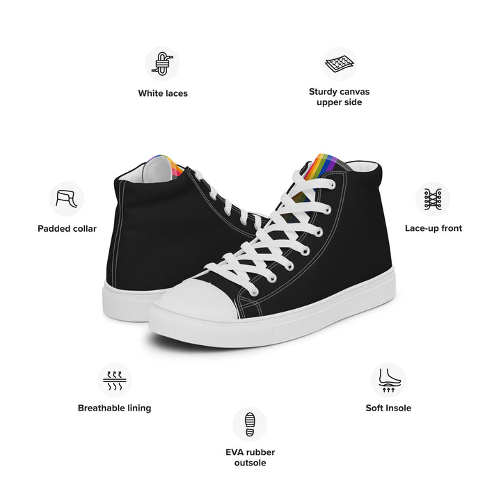 Rainbow Pride Black High Top Trainers (female sizes) High Tops The Rainbow Stores