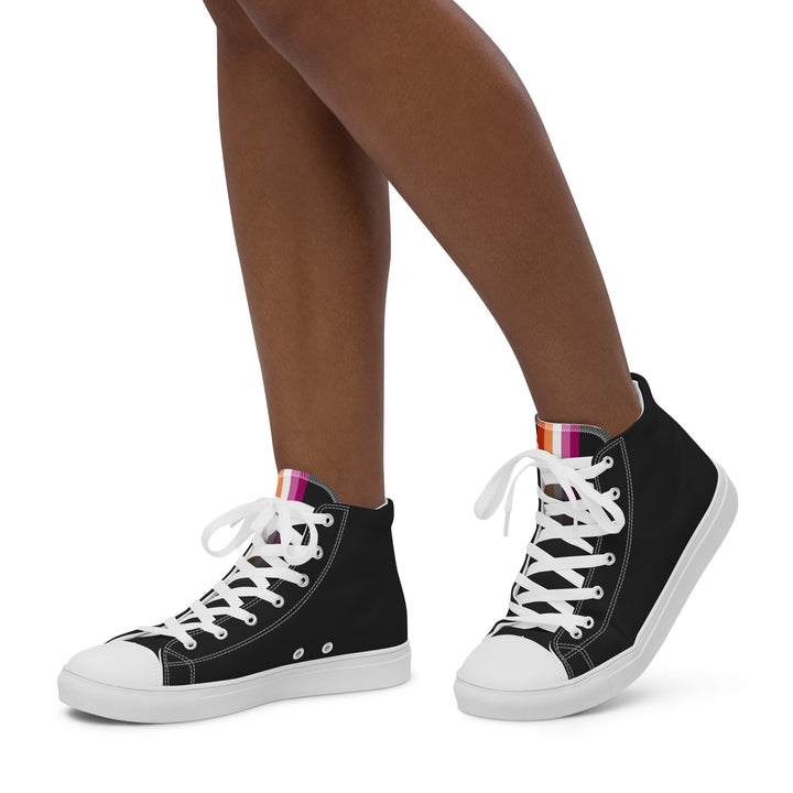 Lesbian Pride Black High Top Trainers (female sizes) High Tops The Rainbow Stores