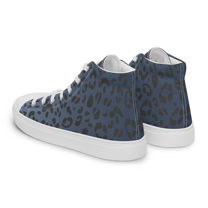 Rainbow Flag Blue Leopard Print High Top Trainers (female sizes) High Tops The Rainbow Stores