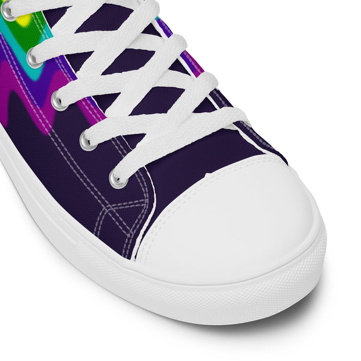 Wavy Gilbert Baker Rainbow Pride Flag High Top Trainers (female sizes) High Tops The Rainbow Stores