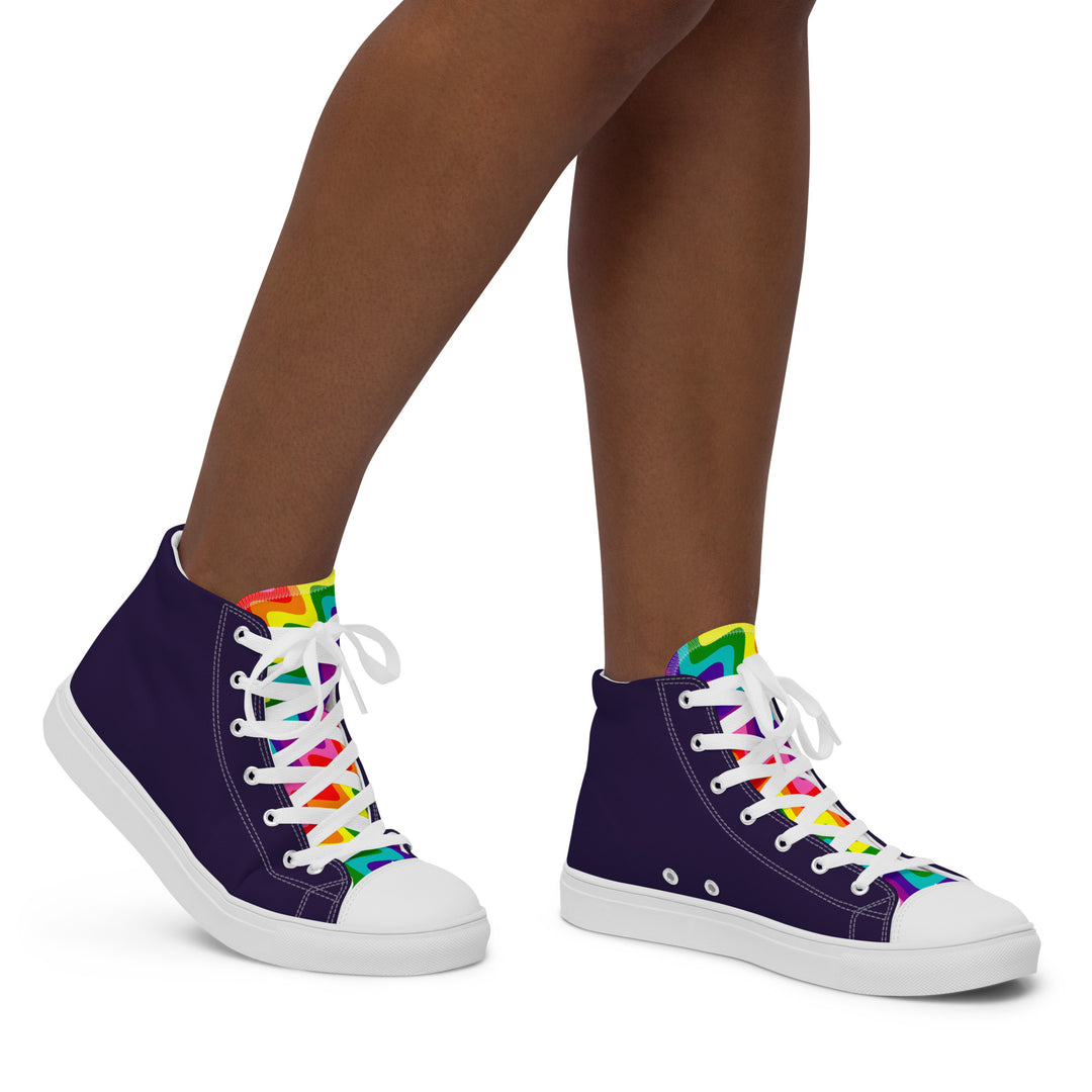 Blue and Original Pride Flag High Top Trainers (female sizes) High Tops The Rainbow Stores