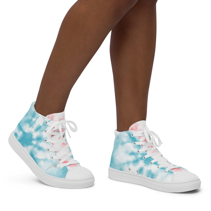 Tie Dyed Trans Pride High Top Trainers (female sizes) High Tops The Rainbow Stores