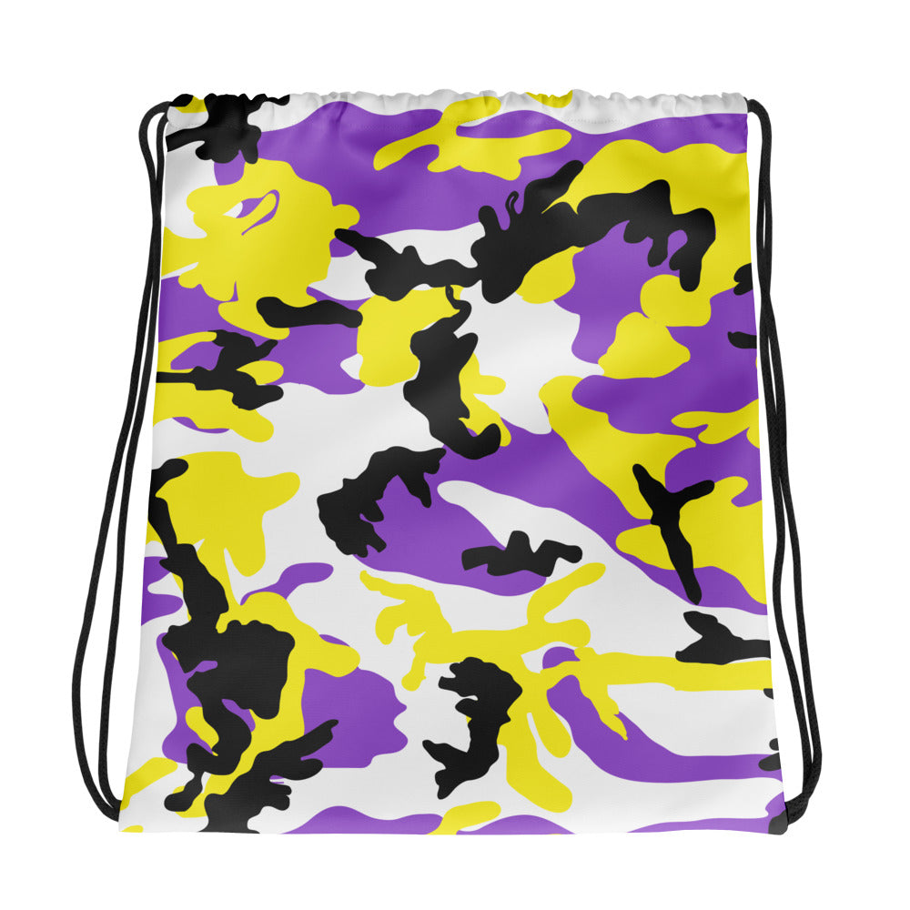 Non-Binary Camo Drawstring Bag Bags The Rainbow Stores