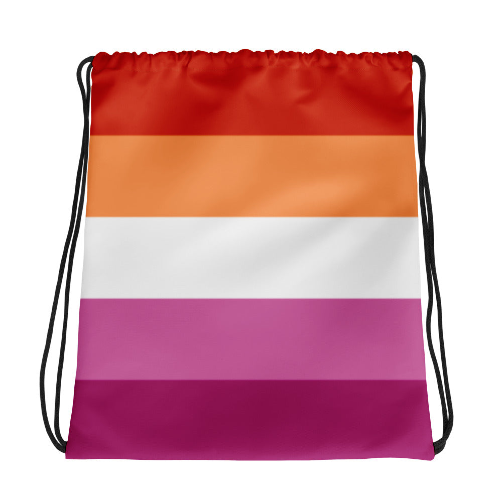 Lesbian Pride Flag Drawstring Bag Bags The Rainbow Stores