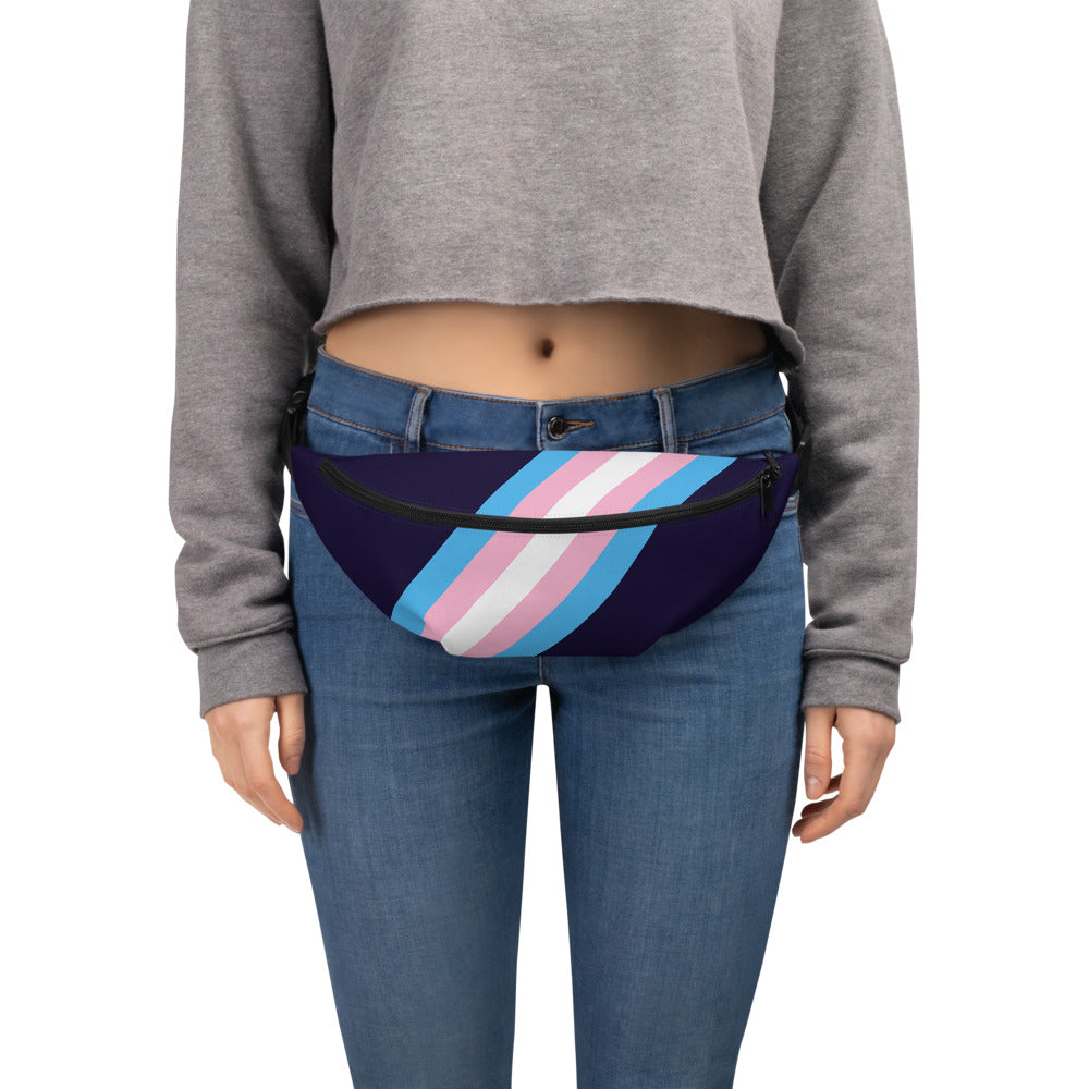 Trans Pride Flag Diagonal Fanny Pack/Bum Bag Bags The Rainbow Stores