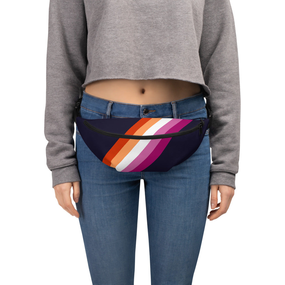 Lesbian Pride Flag Diagonal Fanny Pack/Bum Bag Bags The Rainbow Stores