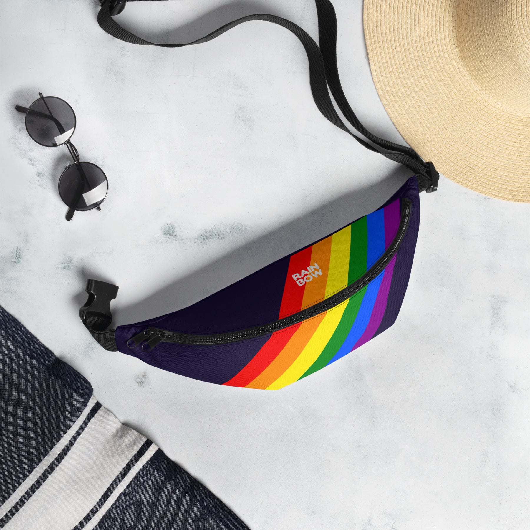 Rainbow Pride Flag Diagonal Fanny Pack Bum Bag