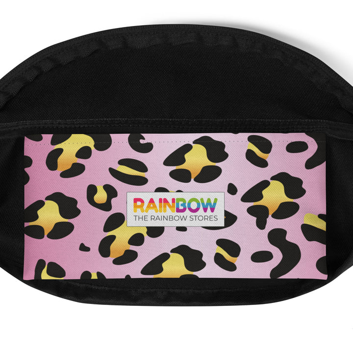 Pink Leopard Print Fanny Pack/Bum Bag with Rainbow Flag Bags The Rainbow Stores