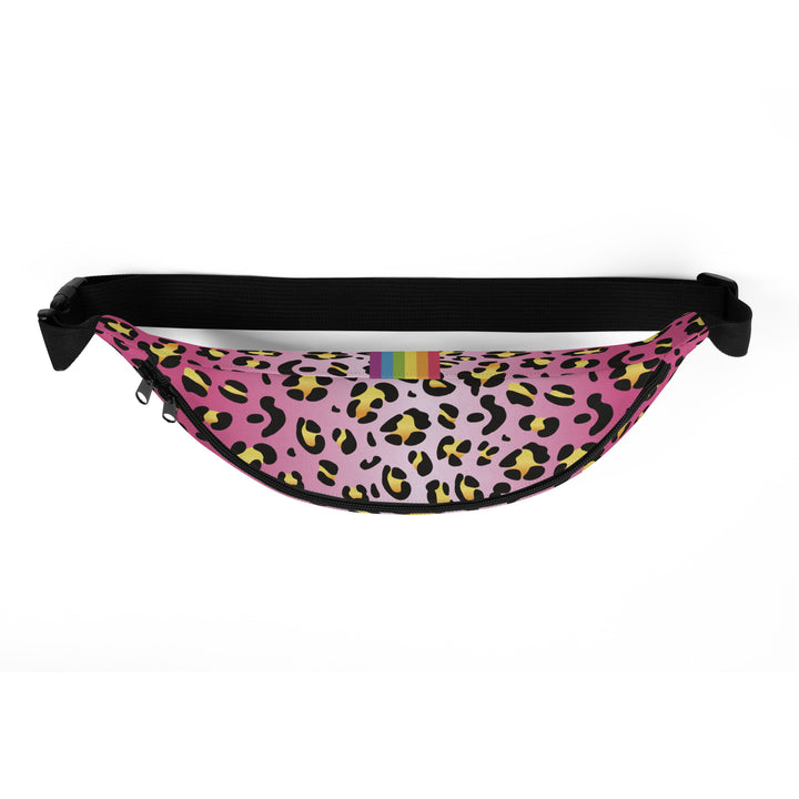 Pink Leopard Print Fanny Pack/Bum Bag with Rainbow Flag Bags The Rainbow Stores