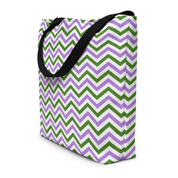 Genderqueer Flag Zig Zag Large Tote/Beach Bag Bags The Rainbow Stores