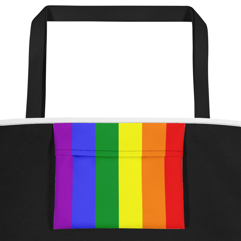 Love Large Tote/Beach Bag (White) Bags The Rainbow Stores