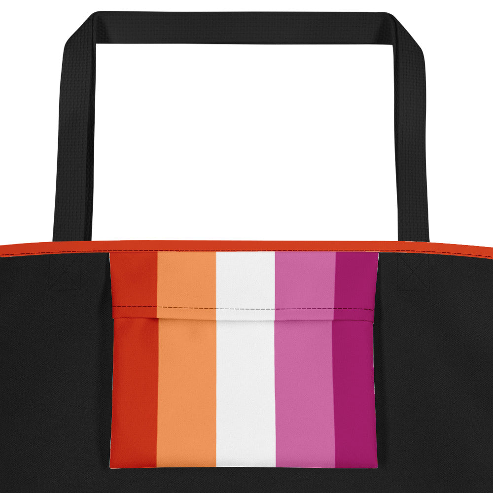 Lesbian Wave Large Tote/Beach Bag Bags The Rainbow Stores