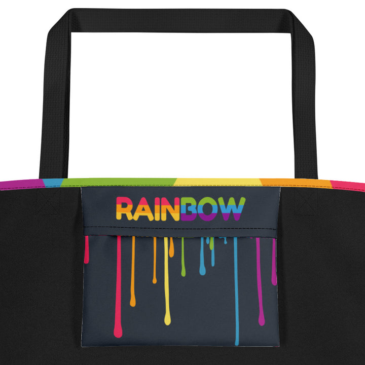 Rainbow Paint Drips Large Tote/Beach Bag Bags The Rainbow Stores