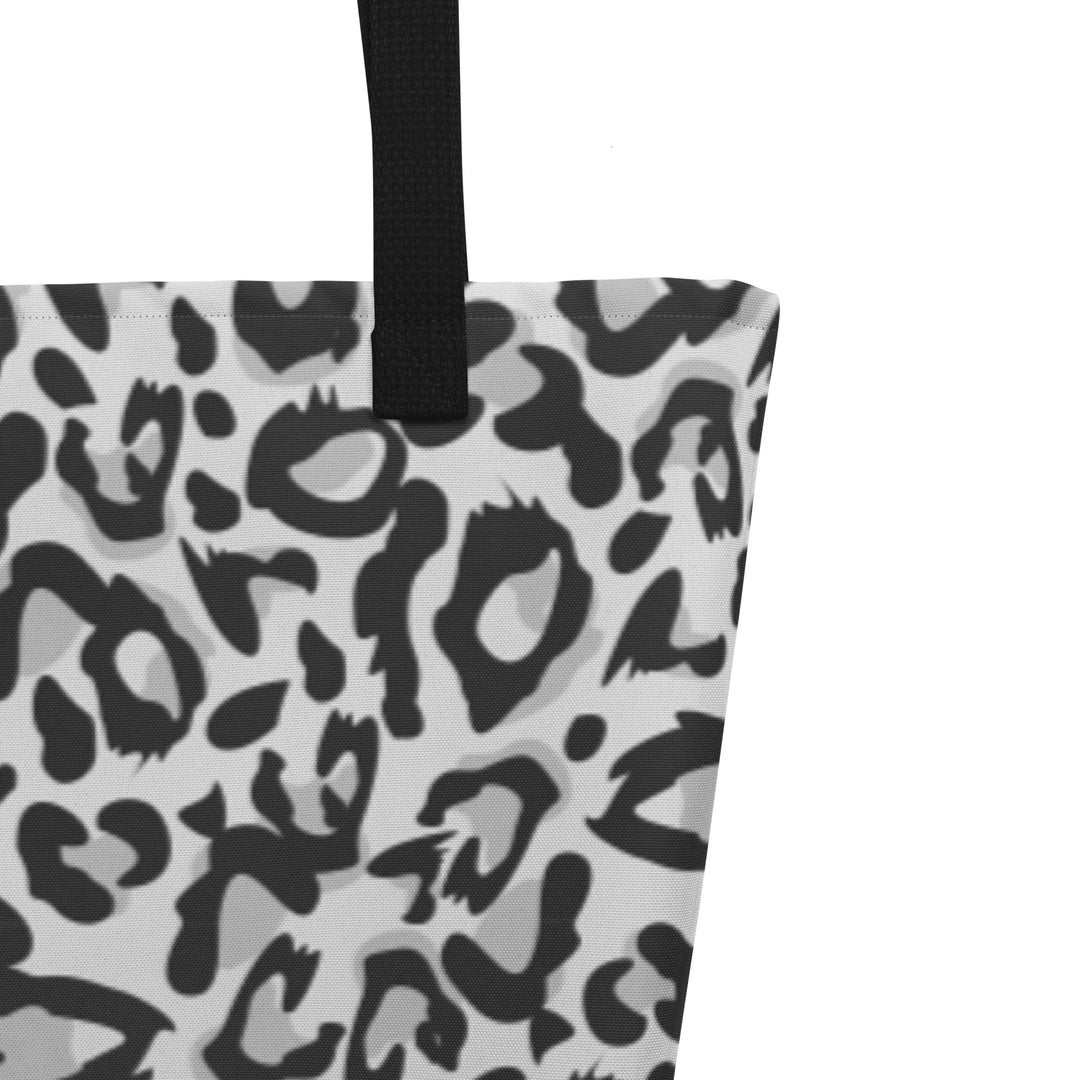 Snow Leopard Print Large Tote/Beach Bag Bags The Rainbow Stores