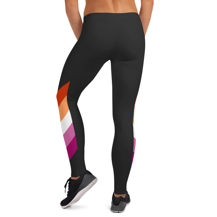 Lesbian 5 Stripe Pride Flag Leggings Leggings The Rainbow Stores