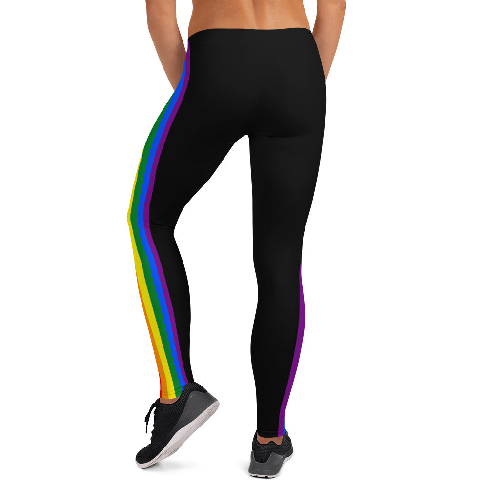 Classic Rainbow Pride Flag Stripe Leggings Leggings The Rainbow Stores