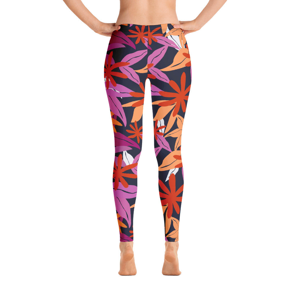 Floral Pattern Leggings In Lesbian Colours Leggings The Rainbow Stores