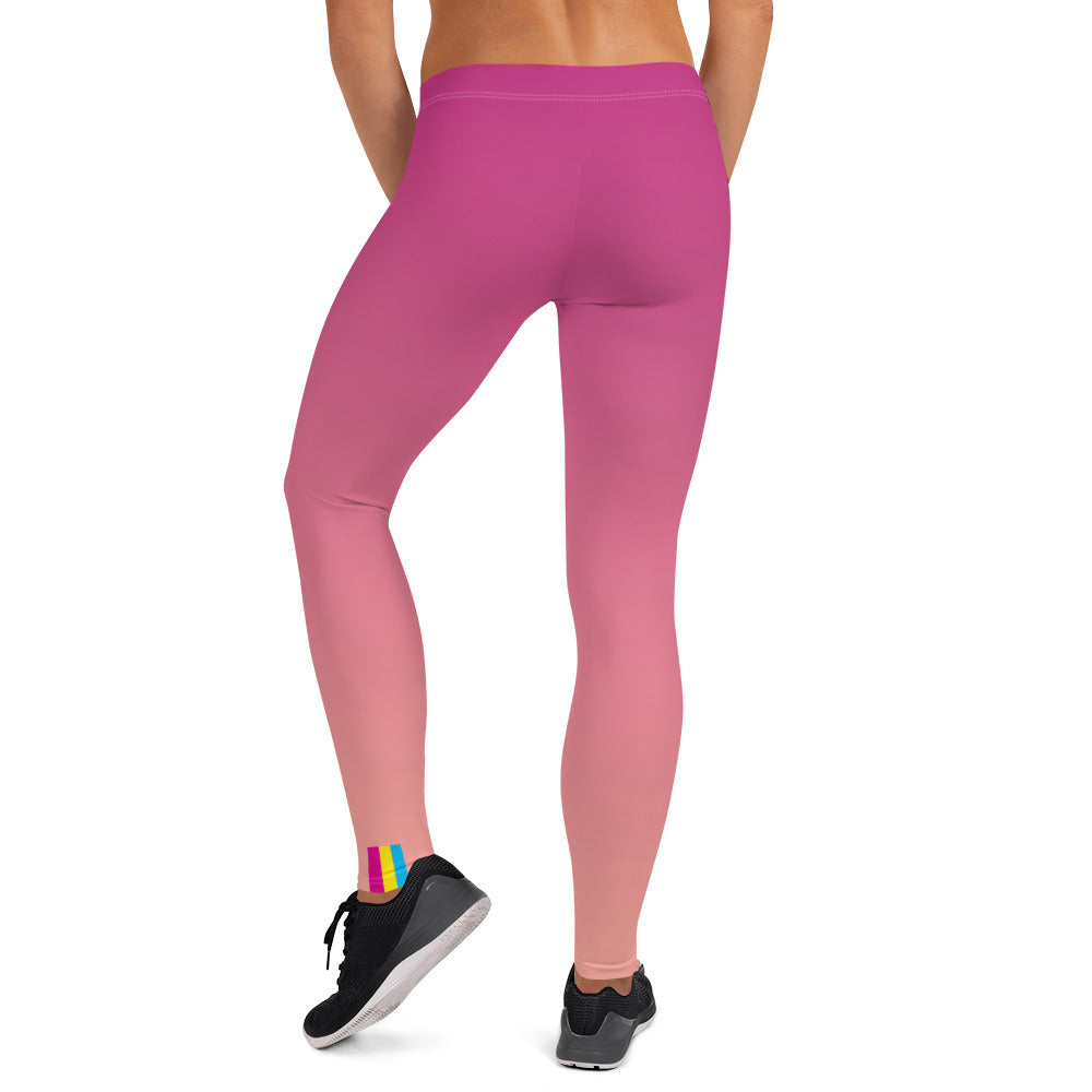 Pansexual Pride Flash Fade to Peach Leggings