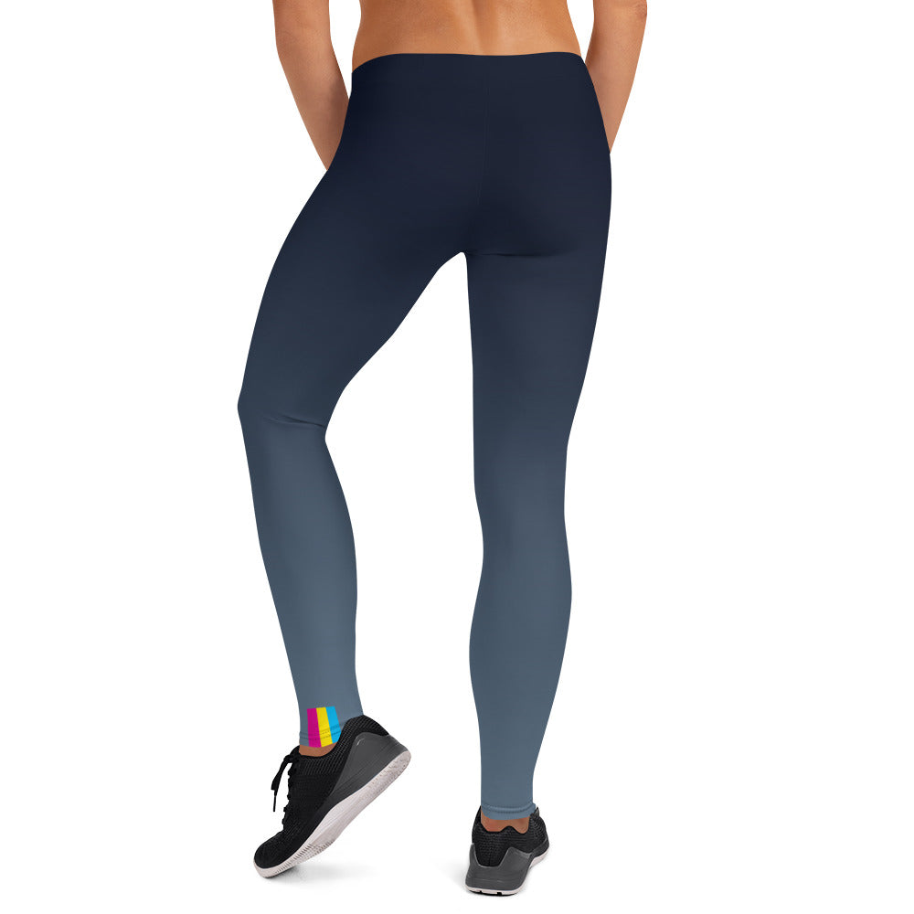 Pansexual Pride Flash Fade To Blue Leggings Leggings The Rainbow Stores