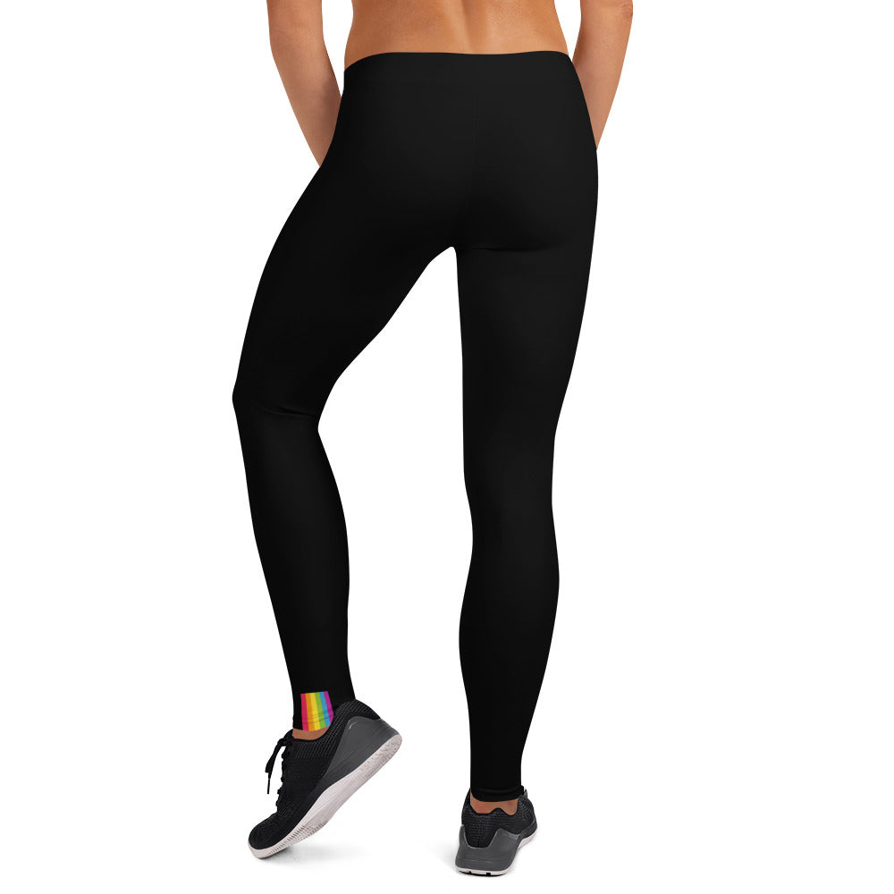 Rainbow Pride Flash Black Leggings Leggings The Rainbow Stores