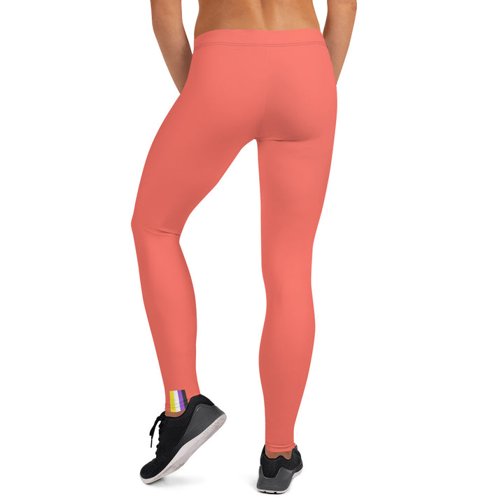 Non-Binary Pride Flash Peach Leggings Leggings The Rainbow Stores