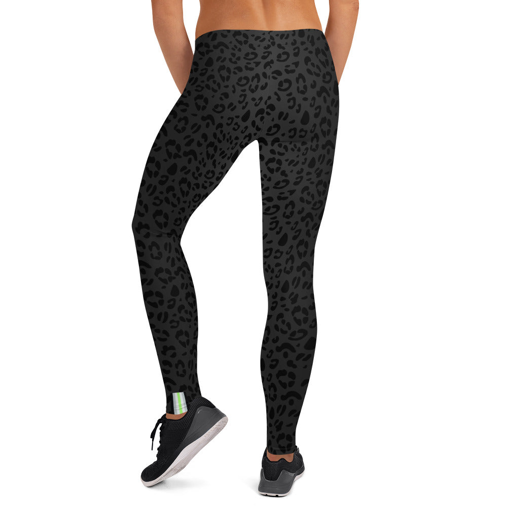 Agender Pride Flash Black Leopard Print Leggings Leggings The Rainbow Stores