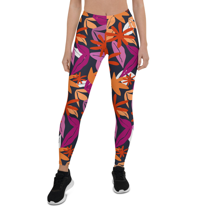 Floral Pattern Leggings In Lesbian Colours Leggings The Rainbow Stores