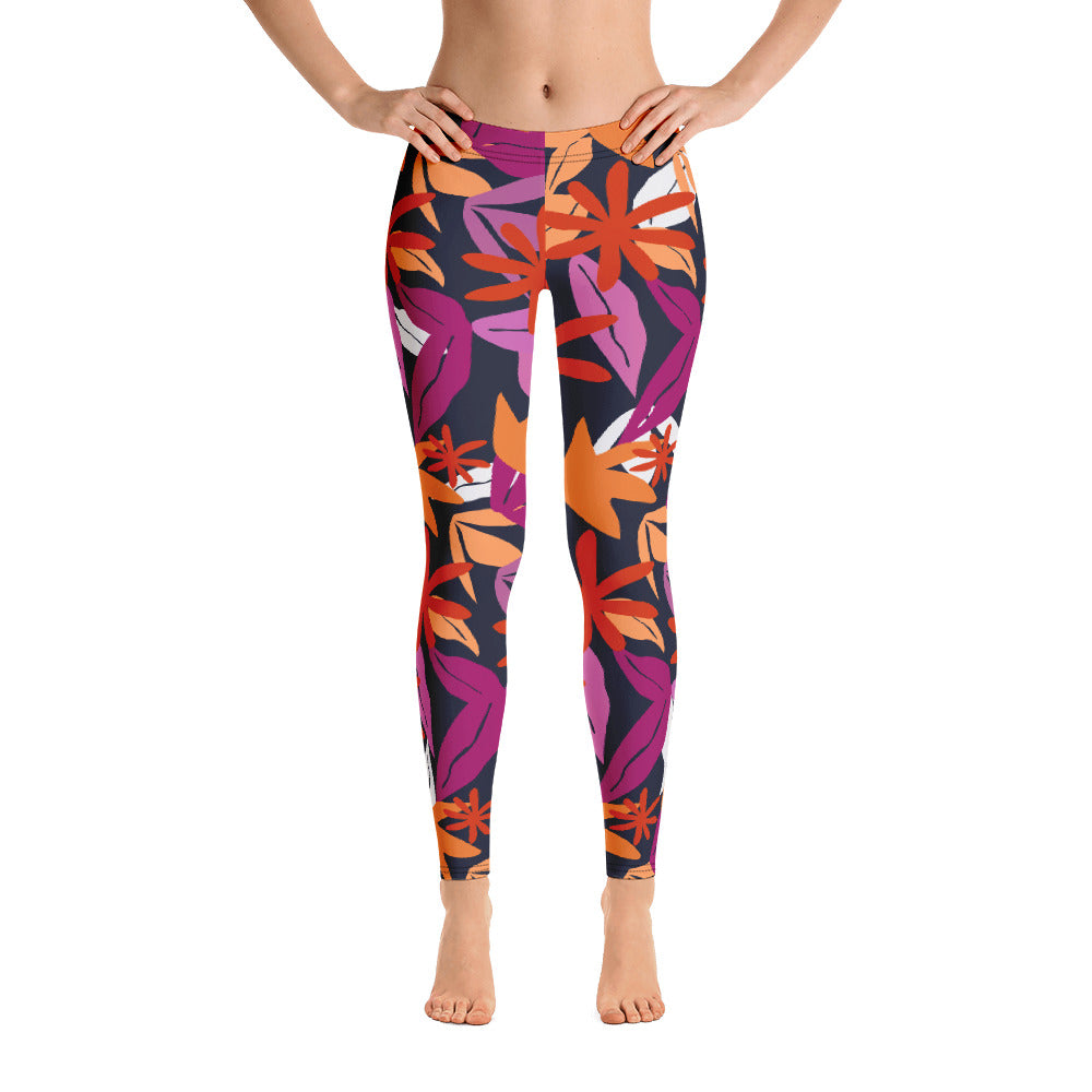 Floral Pattern Leggings In Lesbian Colours Leggings The Rainbow Stores