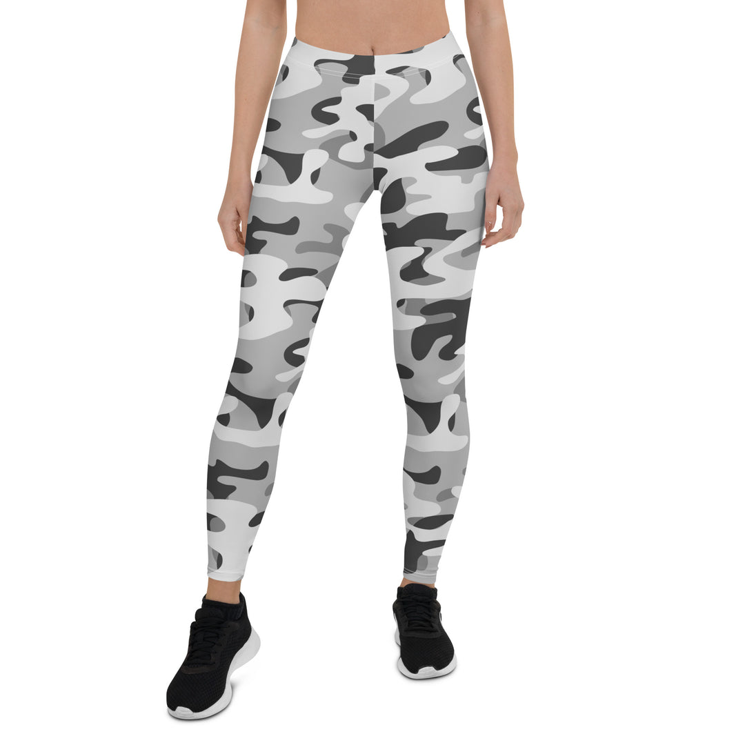 Non-Binary Pride Flash Grey Camo Leggings Leggings The Rainbow Stores