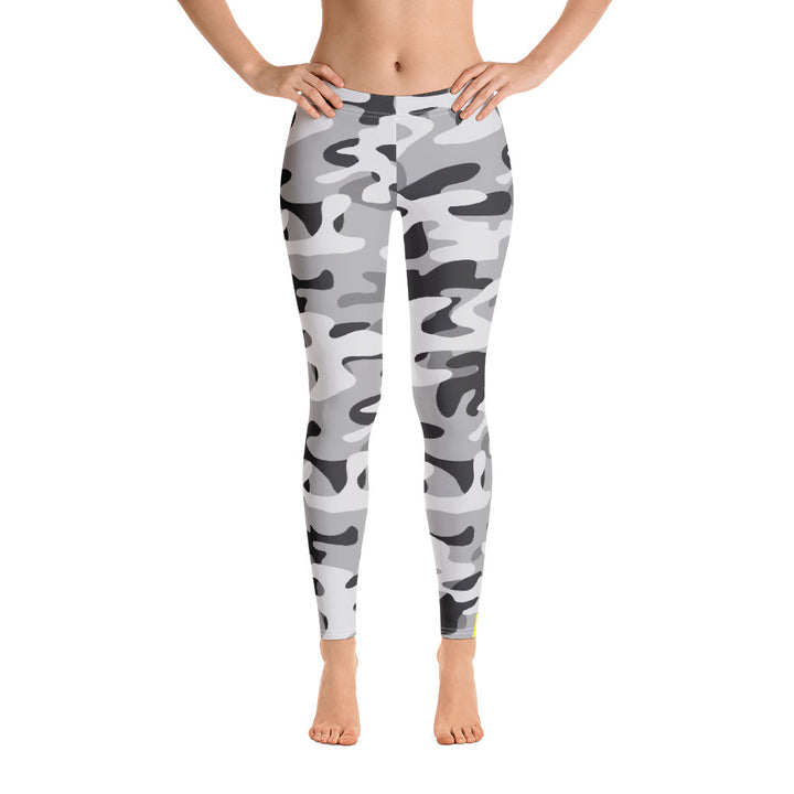 Non-Binary Pride Flash Grey Camo Leggings Leggings The Rainbow Stores