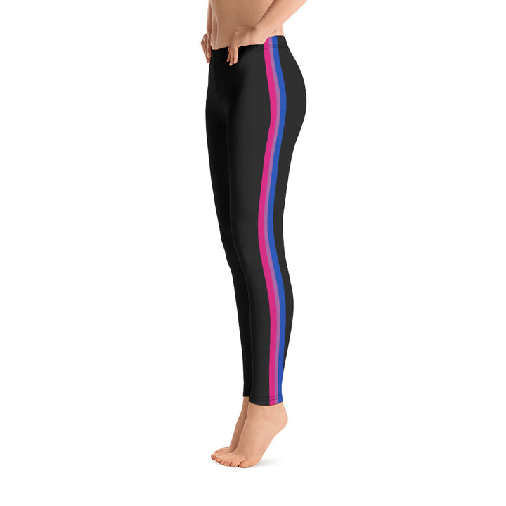 Bisexual Pride Flag Side Stripe Leggings Leggings The Rainbow Stores