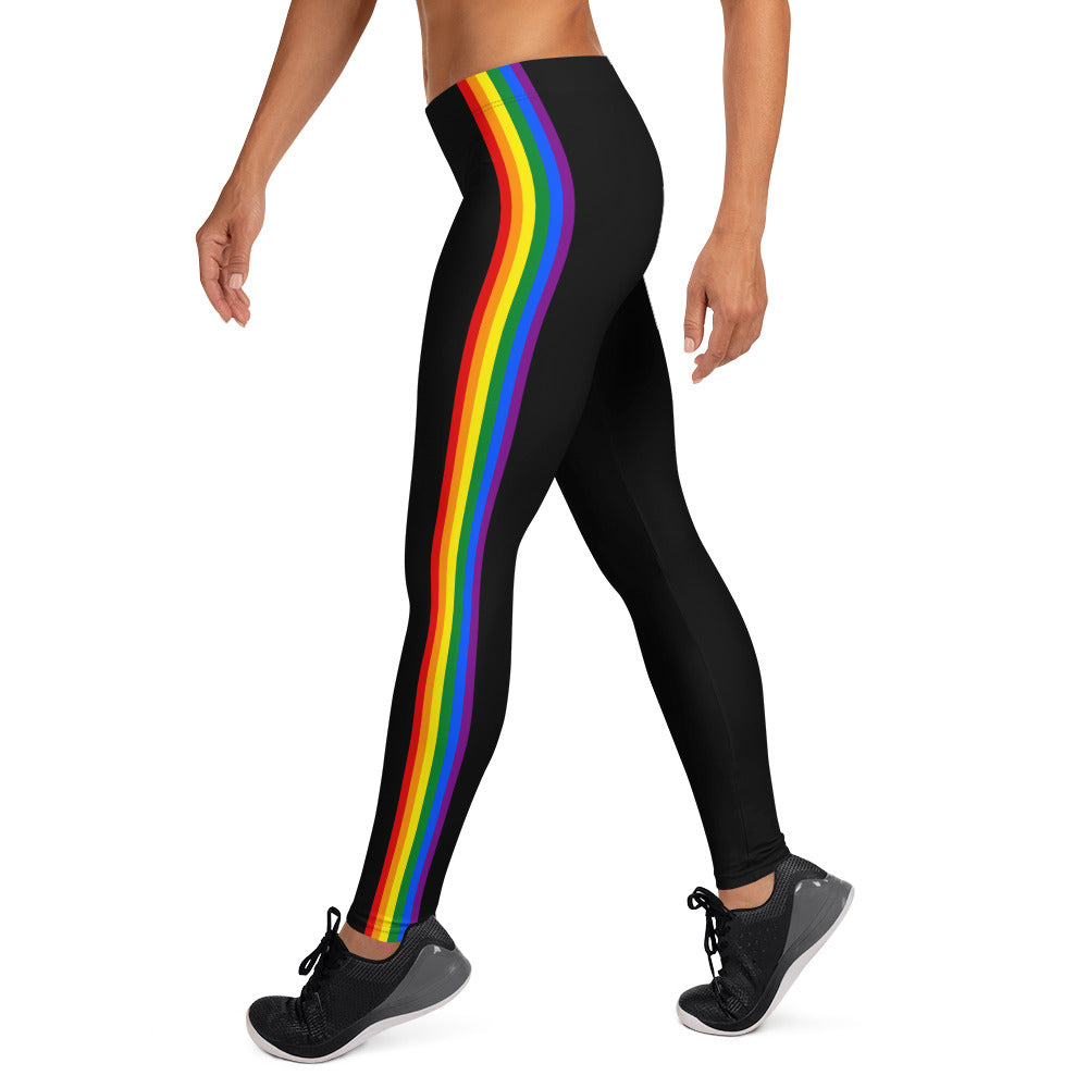 Classic Rainbow Pride Flag Stripe Leggings Leggings The Rainbow Stores