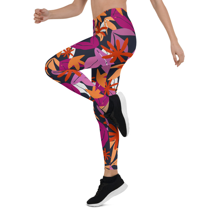 Floral Pattern Leggings In Lesbian Colours Leggings The Rainbow Stores