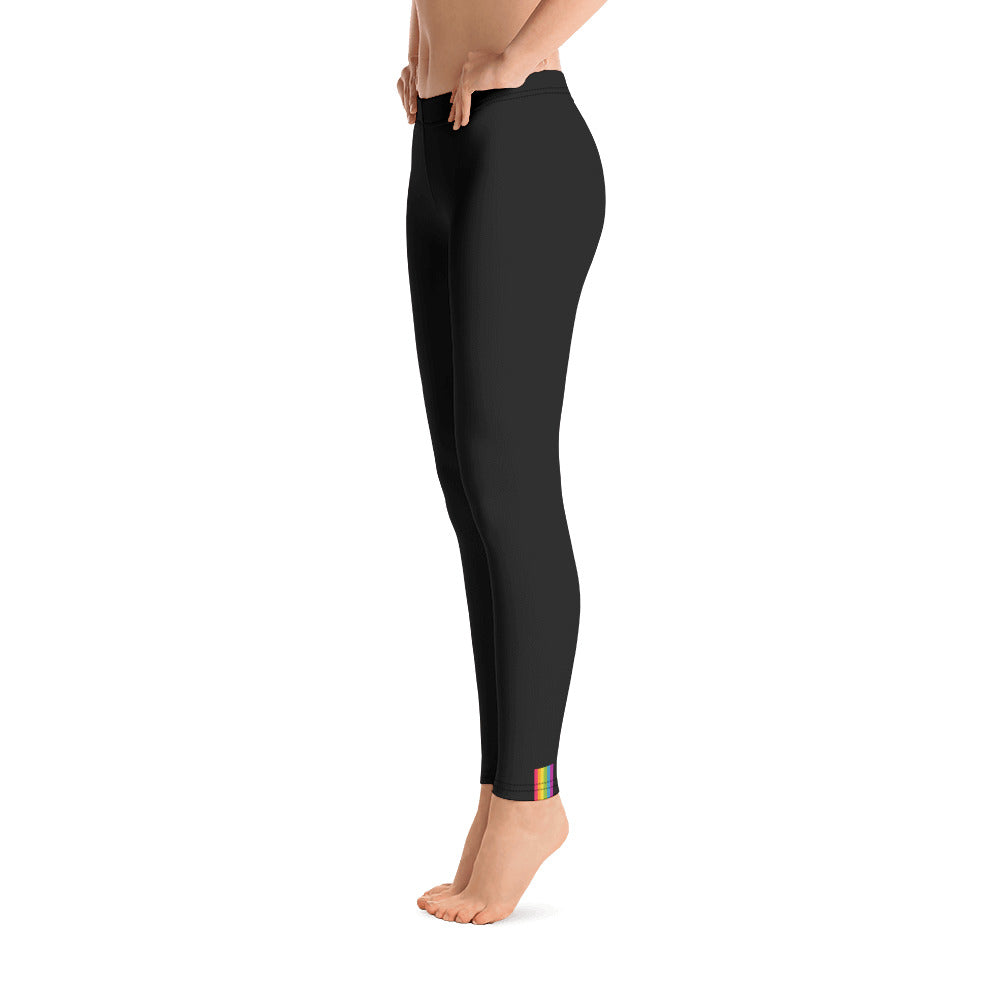 Rainbow Pride Flash Black Leggings Leggings The Rainbow Stores