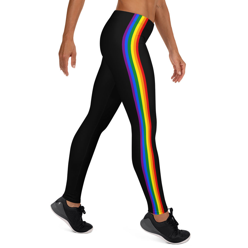 Classic Rainbow Pride Flag Stripe Leggings Leggings The Rainbow Stores