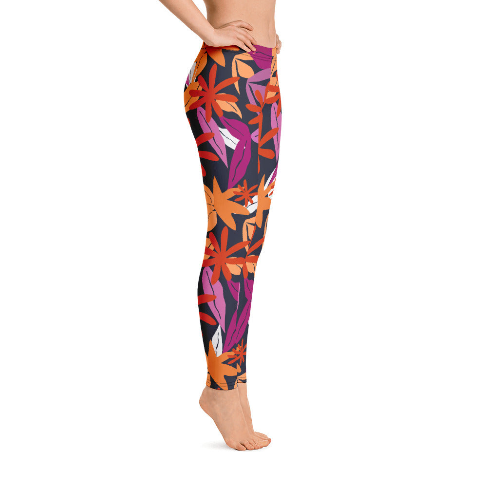 Floral Pattern Leggings In Lesbian Colours Leggings The Rainbow Stores