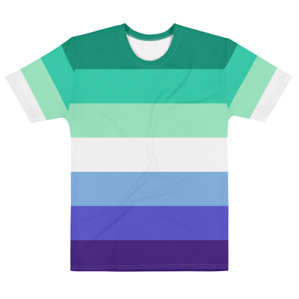 Gay Men's 7 Stripe Pride Flag T-shirt AOP T-shirts The Rainbow Stores