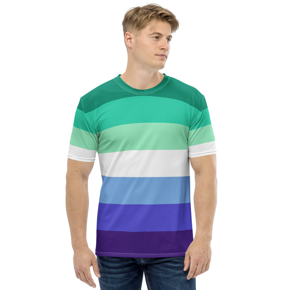 Gay Men's 7 Stripe Pride Flag T-shirt AOP T-shirts The Rainbow Stores