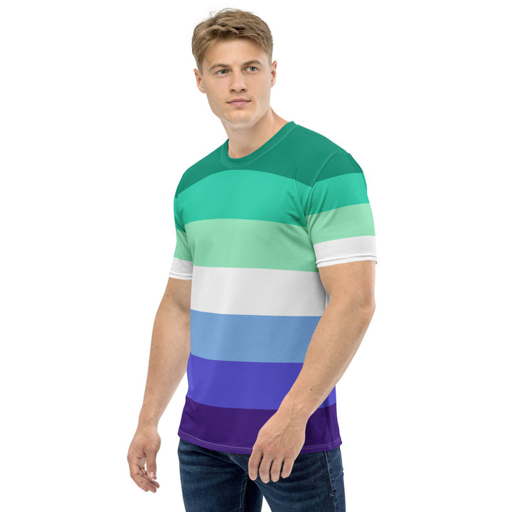 Gay Men's 7 Stripe Pride Flag T-shirt AOP T-shirts The Rainbow Stores