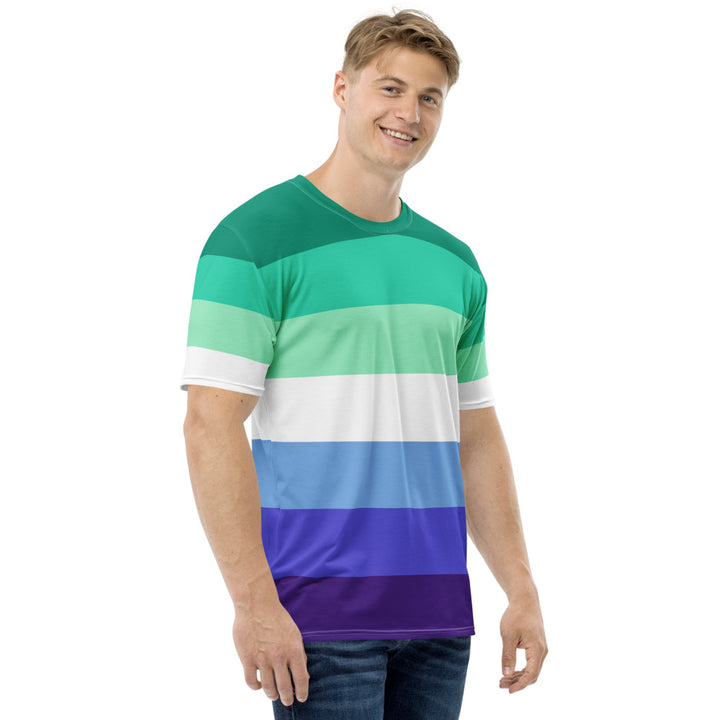 Gay Men's 7 Stripe Pride Flag T-shirt AOP T-shirts The Rainbow Stores