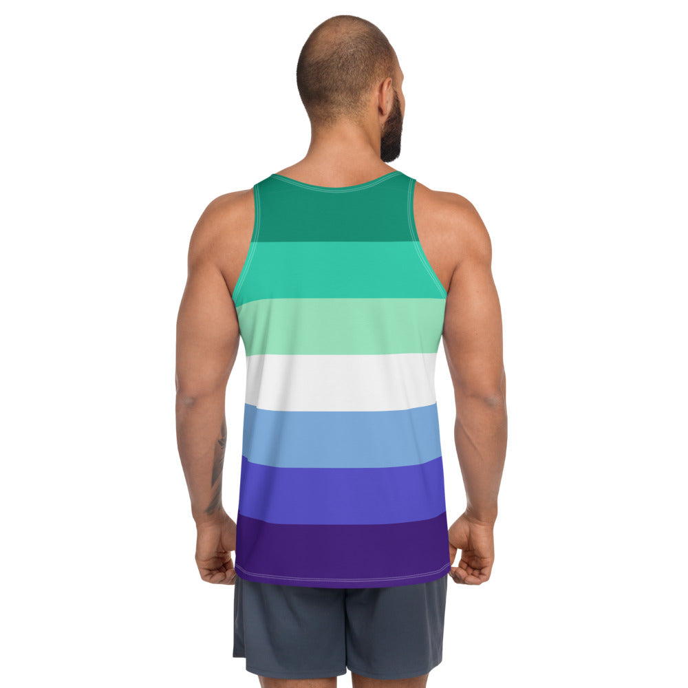 Gay Men's 7 Stripe Pride Flag Vest Vests and Tank Tops The Rainbow Stores