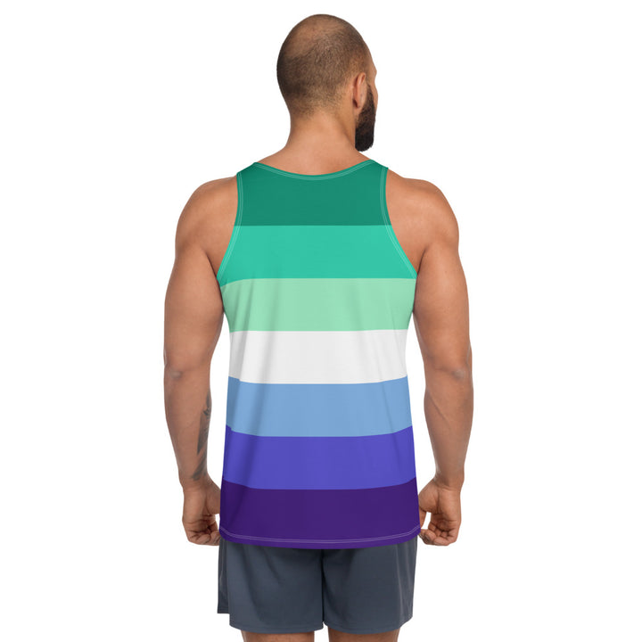 Gay Men's 7 Stripe Pride Flag Vest Vests and Tank Tops The Rainbow Stores